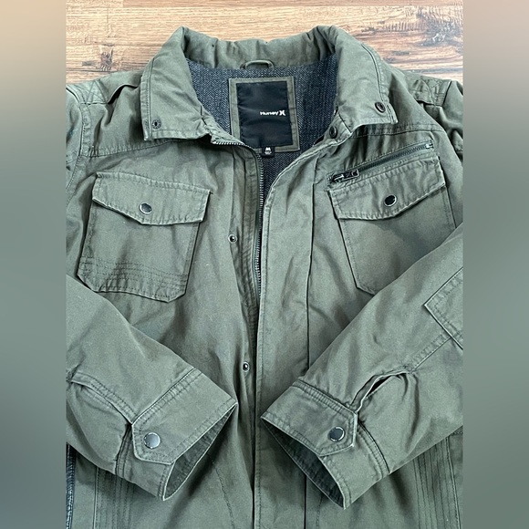 Hurley Military Style Full Zip Winter Jacket ‘Green’ (size mens M) - Picture 4 of 12